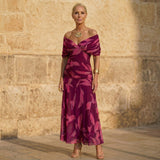 Alma | Elegant Bladprintkjole