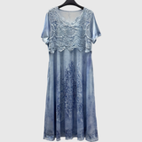 INDIGO | ELEGANT BLOMSTERMIDIKJOL