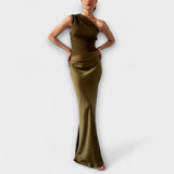 Luna - Asymmetrisk satin kjole