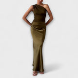 Luna - Asymmetrisk satin kjole