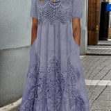 INDIGO | ELEGANT BLOMSTERMIDIKJOL