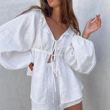 Erja - Rynket Bluse og Shorts
