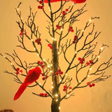 Éclatant Vintage Arbre Avec Cardinales