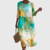 Hayley | Elegant Blomstret Maxi Kjole