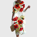 Hayley | Elegant Blomstret Maxi Kjole