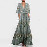 Rute - Elegant blomsterprint maxi-kjole