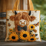 Sac Matelassé - Vache des Highlands aux Tournesols