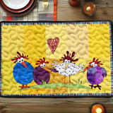 Juliette - Set de table matelassé Poule