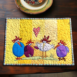 Valérie - Set de table matelassé Poule