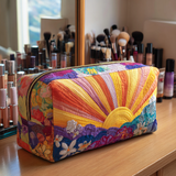 Yolande - Trousse de toilette matelassée Fleurs Aube