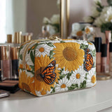 Sarah - Trousse de toilette matelassée Fleurs Lumineux