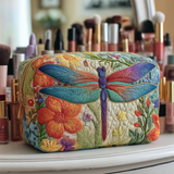 Louise - Trousse de toilette matelassée Libellule Dorée