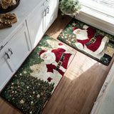 Prune - Tapis de cuisine De Noël à Père Noël Doré
