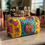 Salomé - Trousse de toilette matelassée Patchwork Rétro