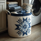 Panier à Linge Matelassé - Flocon de Neige