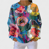 Frøya | Sweatshirt med store blomsterprint