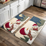 Tiphaine - Tapis de cuisine Hivernal Joyeux à Neige