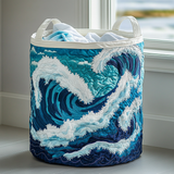 Panier à Linge Matelassé - Vague de l'Océan