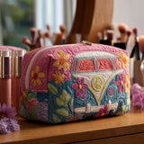 Christine - Trousse de toilette matelassée Voyage Floral Rétro