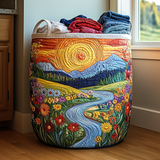 Panier à Linge Matelassé - Floraison de Rivière