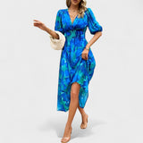 Clara - Elegant Midi Blomstret Kjole