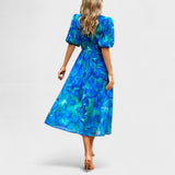 Clara - Elegant Midi Blomstret Kjole