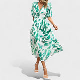 Clara - Elegant Midi Blomstret Kjole