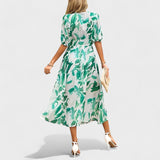 Clara - Elegant Midi Blomstret Kjole