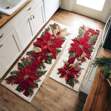 Corinne - Tapis de cuisine De Noël à Étoile de Noël Écarlate
