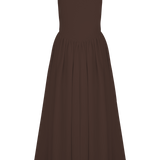 Sara - Brun midi-strikkjole