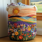 Panier à Linge Matelassé - Floraison Ensoleillée