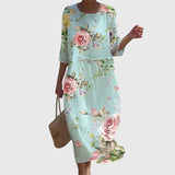 Hayley | Elegant Blomstret Maxi Kjole