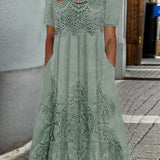 INDIGO | ELEGANT BLOMSTERMIDIKJOL
