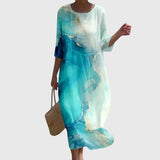 Hayley | Elegant Blomstret Maxi Kjole