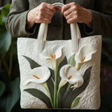 Sac Artisanal Matelassé - Arums Blancs
