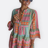 Madalena - Boho-stil lagkjole med flydende snit