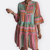 Madalena - Boho-stil lagkjole med flydende snit